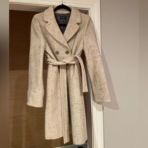 J.Crew Alabaster Tweed Coat in Ivory